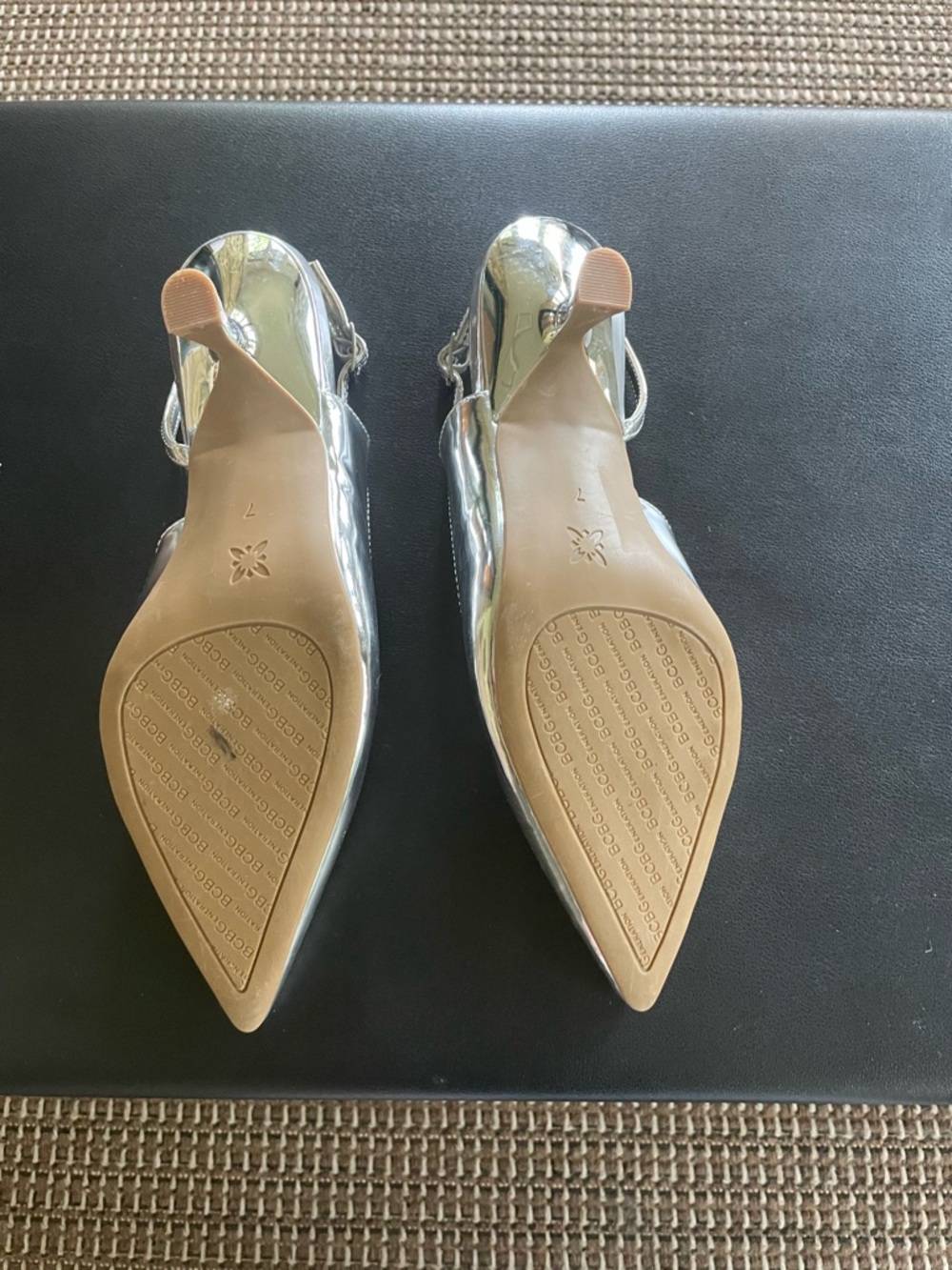 BCBGeneration Silver Pointed Slingback Heels - Picture 4 of 7